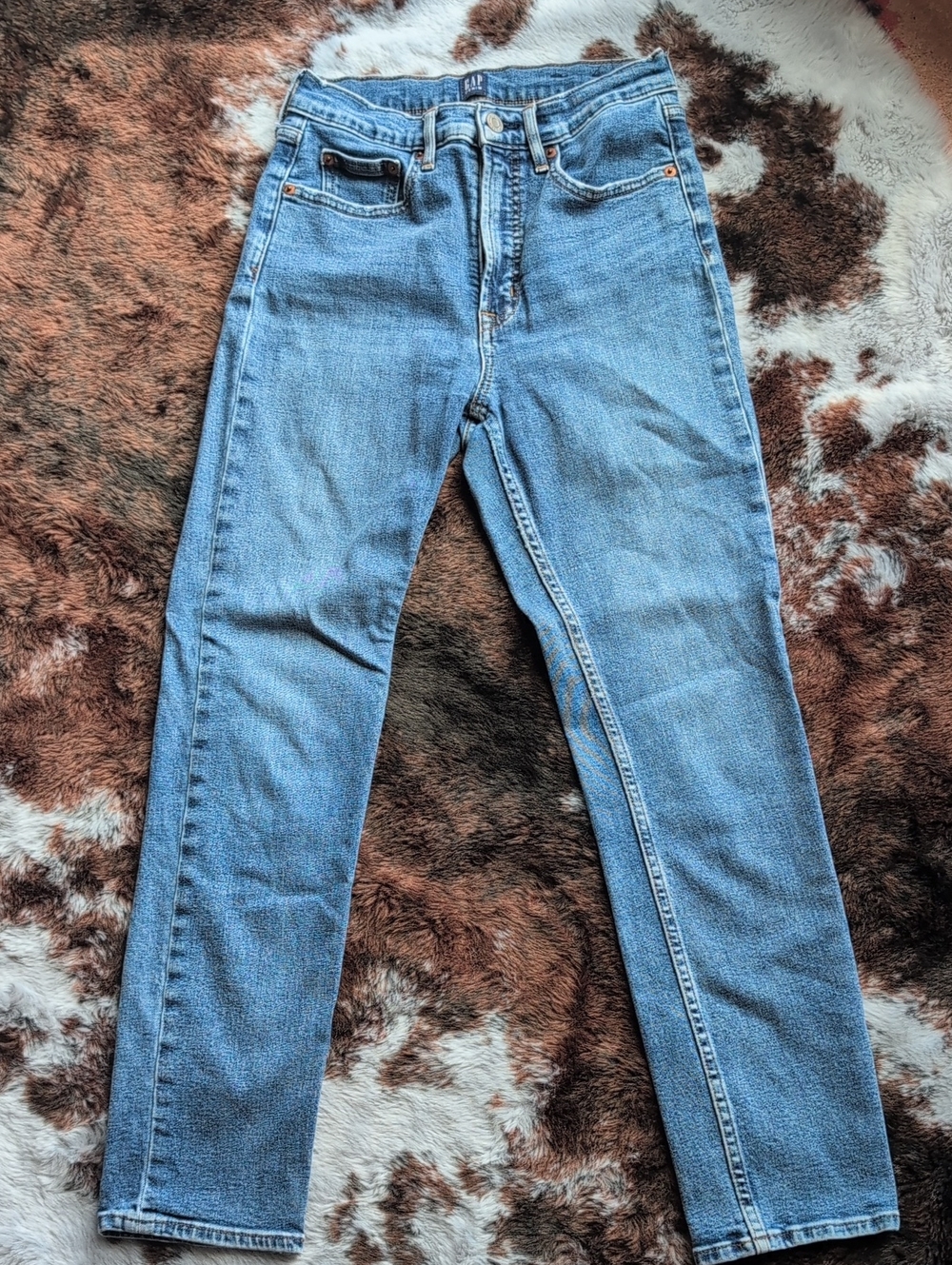 GAP Light Blue High-Rise Straight Leg Jeans, Cigarette Style, Size 2/26R